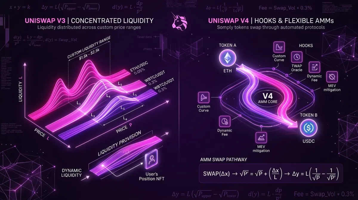 Uniswap 集中流动性做市与跨链 Swap 避坑指南：V3/V4 无常损失测算与做市收益实战拆解